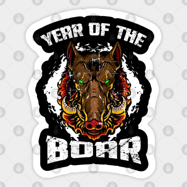 Year of the Pig / Boar Sticker by nelsoncancio